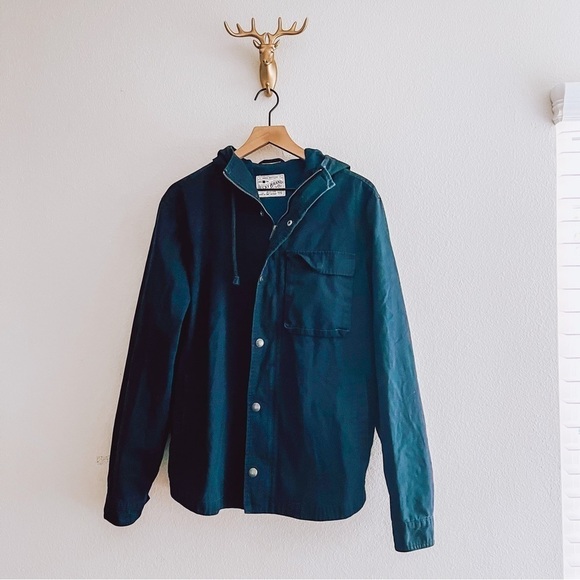Lucky Brand Other - LUCKY Brand Men's Navy Blue Hooded Button Up/Full Zip Coat Jacket Size Medium